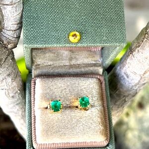 Columbian Emerald Stud Earrings
